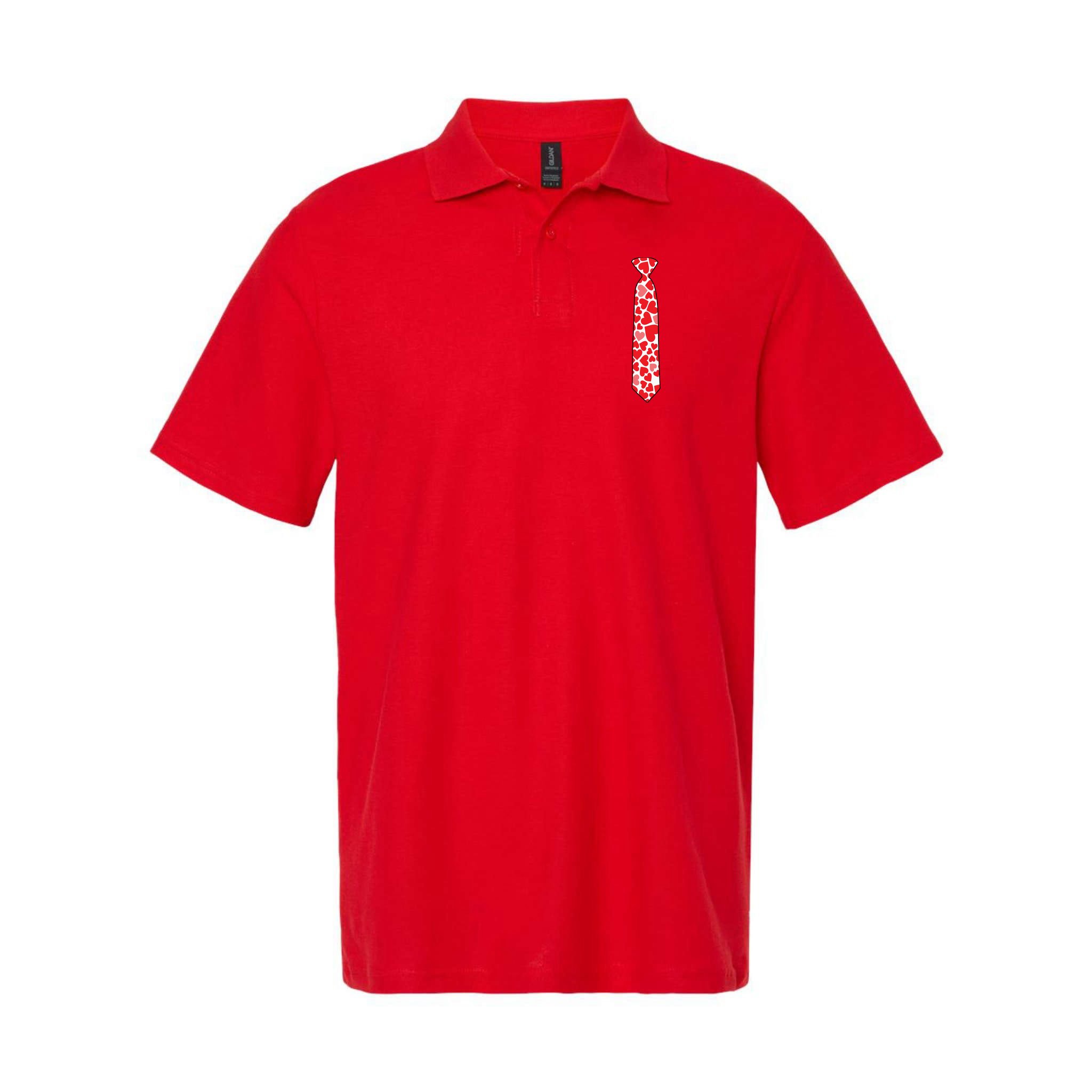 Valentine's Day Love Hearts Tie Polo