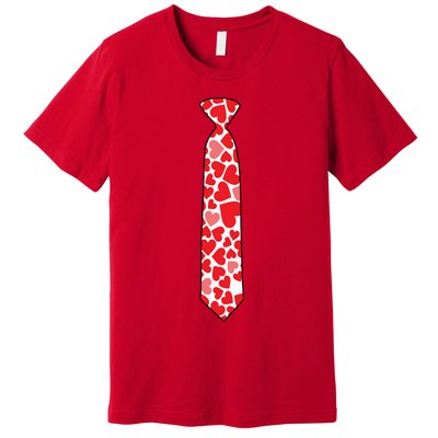 Valentine's Day Love Hearts Tie Premium T-Shirt