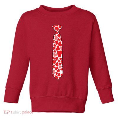Valentine's Day Love Hearts Tie Toddler Sweatshirt