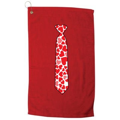 Valentine's Day Love Hearts Tie Golf Towel
