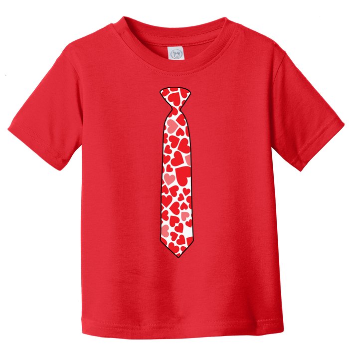 Valentine's Day Love Hearts Tie Toddler T-Shirt