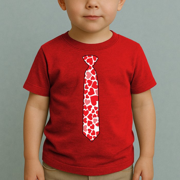 Valentine's Day Love Hearts Tie Toddler T-Shirt
