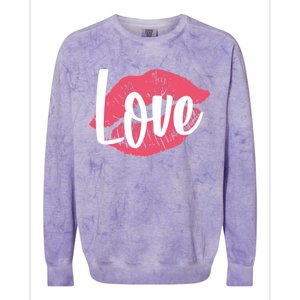 Valentines Day Love Lips Colorblast Crewneck Sweatshirt