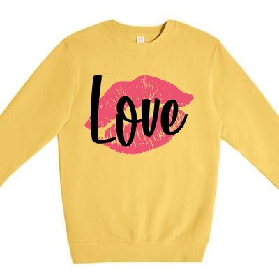 Valentines Day Love Lips Premium Crewneck Sweatshirt