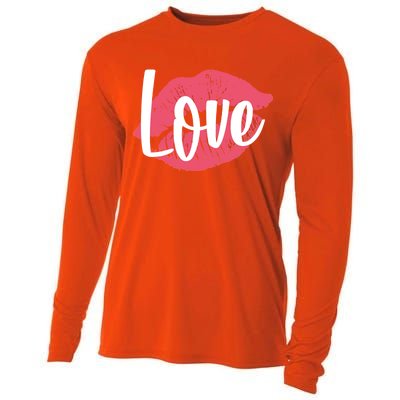 Valentines Day Love Lips Cooling Performance Long Sleeve Crew