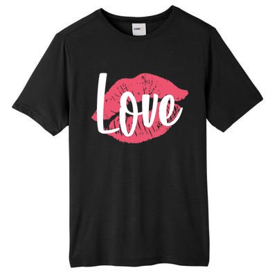 Valentines Day Love Lips Tall Fusion ChromaSoft Performance T-Shirt