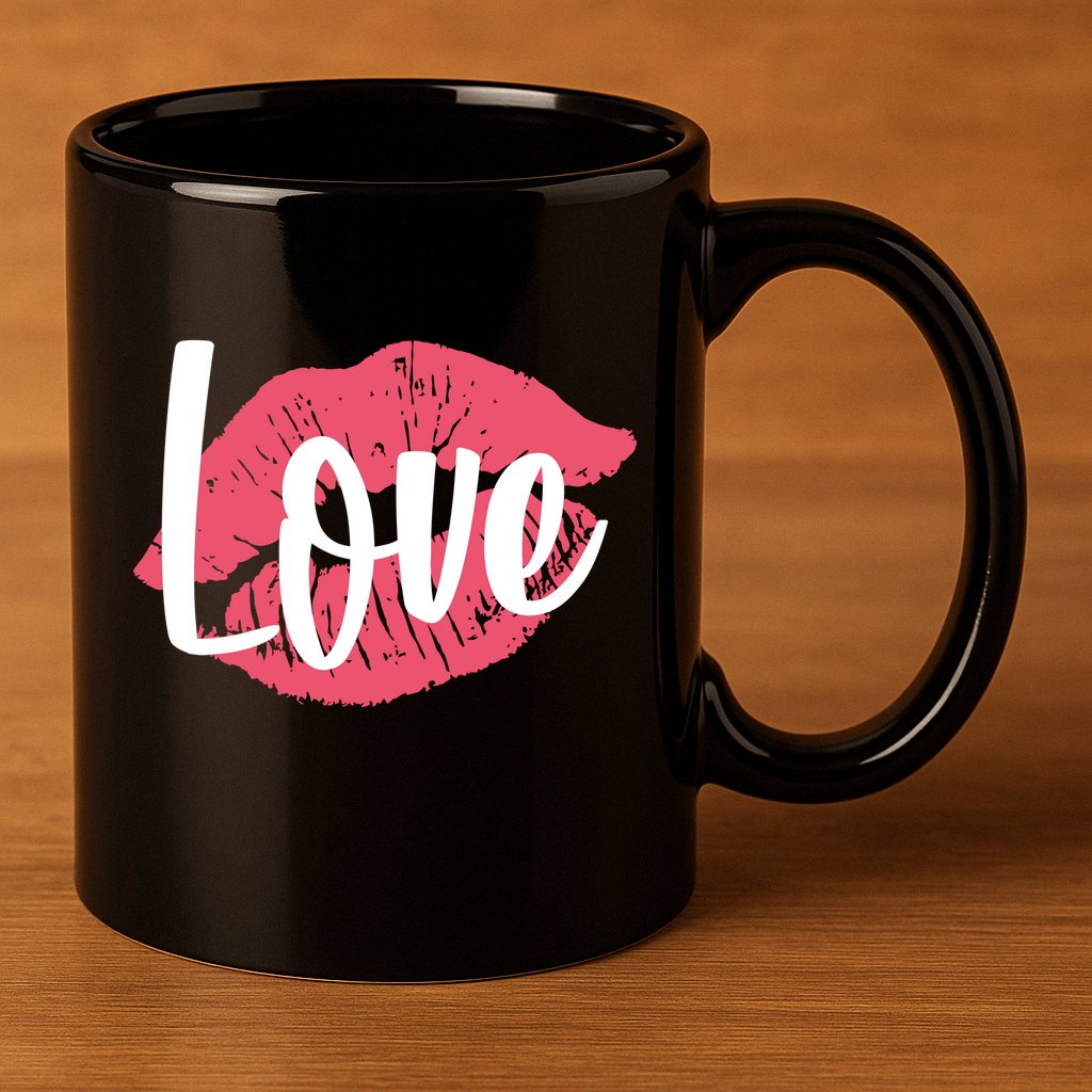Valentines Day Love Lips 11oz C Handle Ceramic Mug