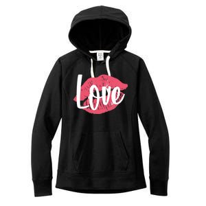 Valentines Day Love Lips Women's Fleece Hoodie