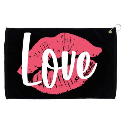 Valentines Day Love Lips Grommeted Golf Towel