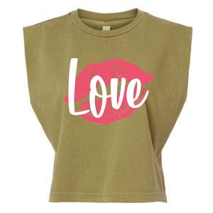 Valentines Day Love Lips Garment-Dyed Women's Muscle Tee