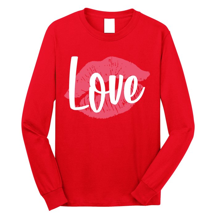 Valentines Day Love Lips Long Sleeve Shirt