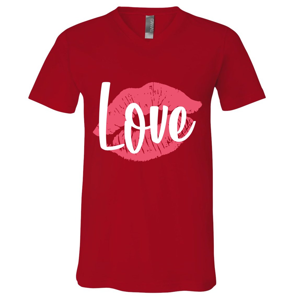 Valentines Day Love Lips V-Neck T-Shirt