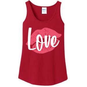 Valentines Day Love Lips Ladies Essential Tank