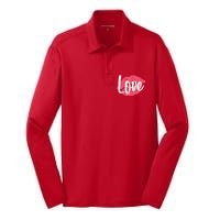 Valentines Day Love Lips Silk Touch Performance Long Sleeve Polo