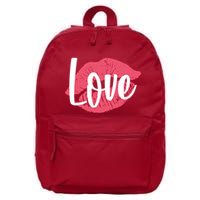 Valentines Day Love Lips 16 in Basic Backpack
