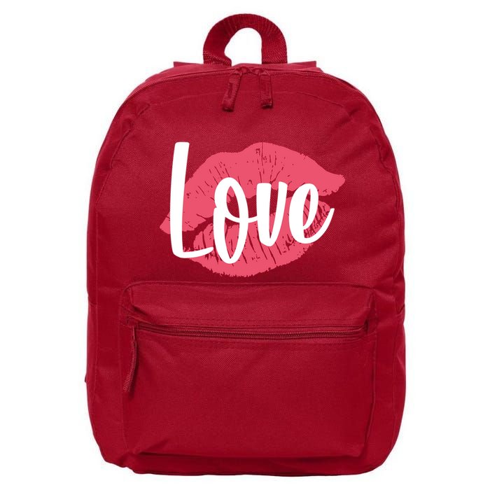 Valentines Day Love Lips 16 in Basic Backpack