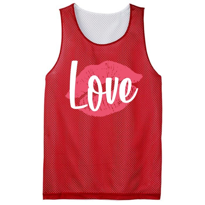 Valentines Day Love Lips Mesh Reversible Basketball Jersey Tank