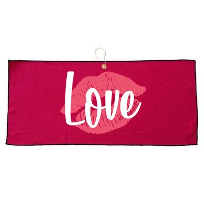 Valentines Day Love Lips Large Microfiber Waffle Golf Towel