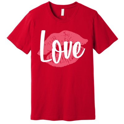 Valentines Day Love Lips Premium T-Shirt