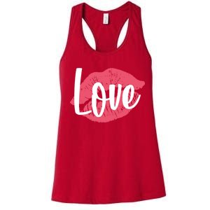 Valentines Day Love Lips Women's Racerback Tank