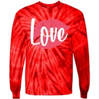 Valentines Day Love Lips Tie-Dye Long Sleeve Shirt