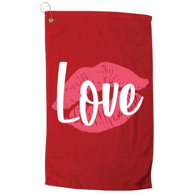 Valentines Day Love Lips Platinum Collection Golf Towel