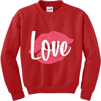 Valentines Day Love Lips Kids Sweatshirt