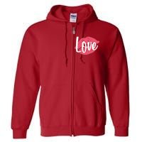 Valentines Day Love Lips Full Zip Hoodie