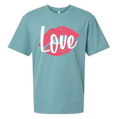 Valentines Day Love Lips Sueded Cloud Jersey T-Shirt