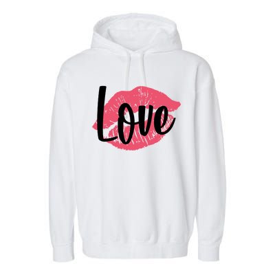 Valentines Day Love Lips Garment-Dyed Fleece Hoodie