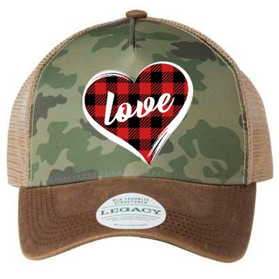 Valentines Day Love Plaid Heart Legacy Tie Dye Trucker Hat