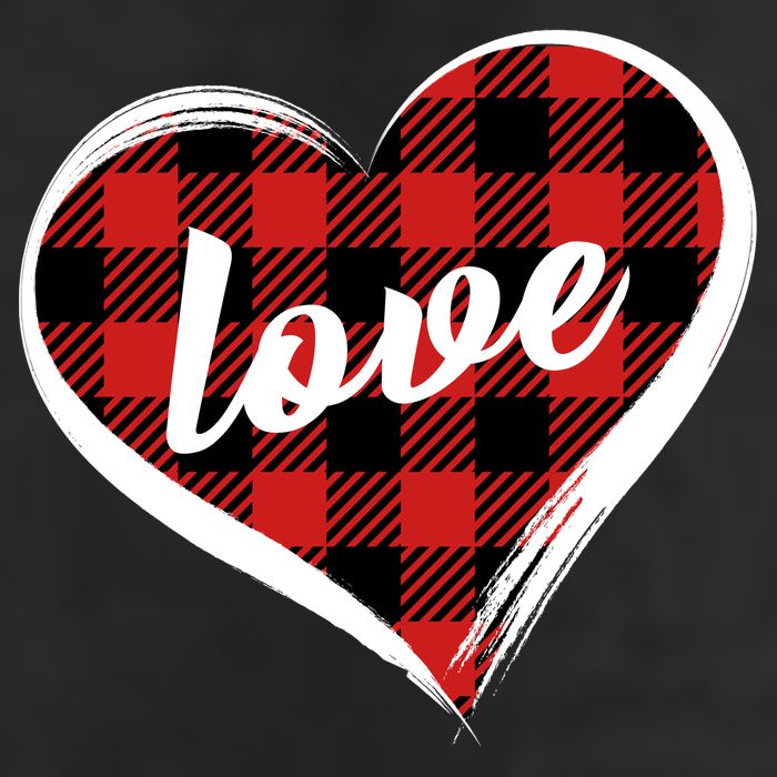 Valentines Day Love Plaid Heart 7 Panel Mesh Trucker Snapback Hat
