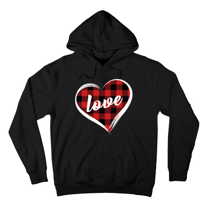 Valentines Day Love Plaid Heart Hoodie