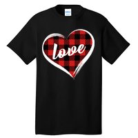 Valentines Day Love Plaid Heart Tall T-Shirt