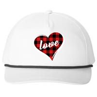 Valentines Day Love Plaid Heart Snapback Five-Panel Rope Hat