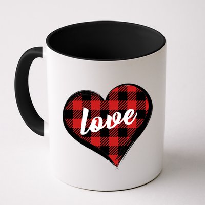 Valentines Day Love Plaid Heart Mug