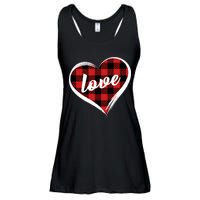 Valentines Day Love Plaid Heart Ladies Essential Flowy Tank