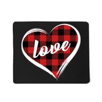 Valentines Day Love Plaid Heart Mousepad