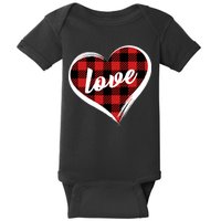 Valentines Day Love Plaid Heart Baby Bodysuit