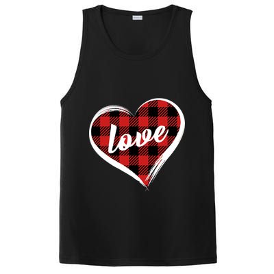 Valentines Day Love Plaid Heart PosiCharge Competitor Tank