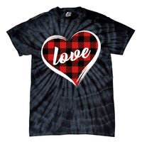 Valentines Day Love Plaid Heart Tie-Dye T-Shirt