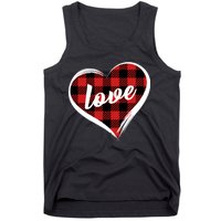 Valentines Day Love Plaid Heart Tank Top