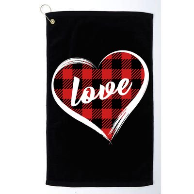 Valentines Day Love Plaid Heart Platinum Collection Golf Towel