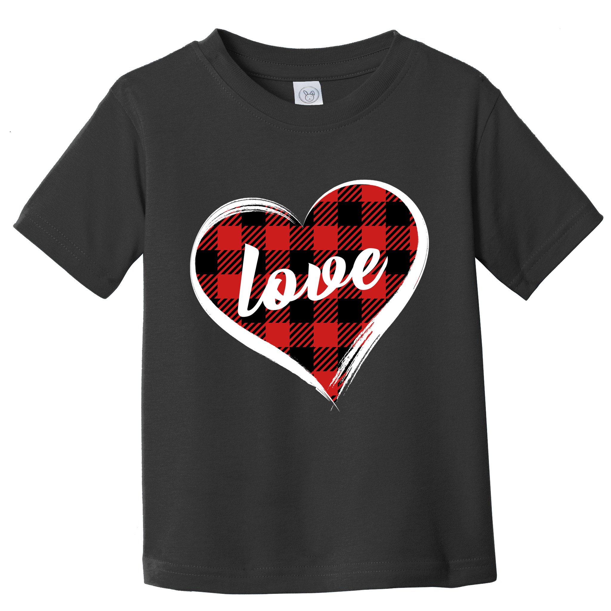 Valentines Day Love Plaid Heart Toddler T-Shirt