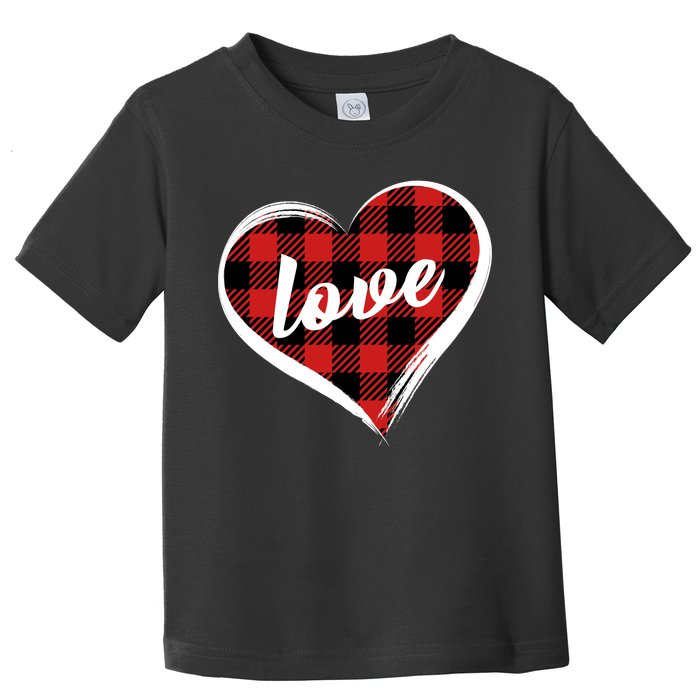 Valentines Day Love Plaid Heart Toddler T-Shirt