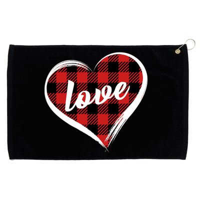 Valentines Day Love Plaid Heart Grommeted Golf Towel