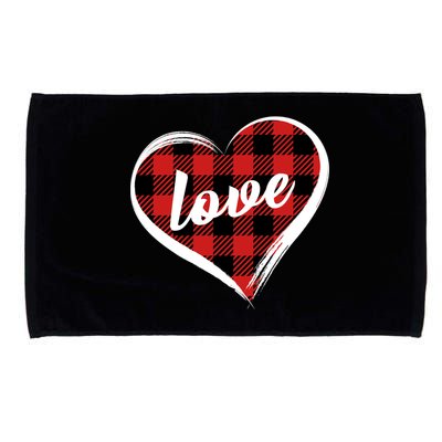 Valentines Day Love Plaid Heart Microfiber Hand Towel