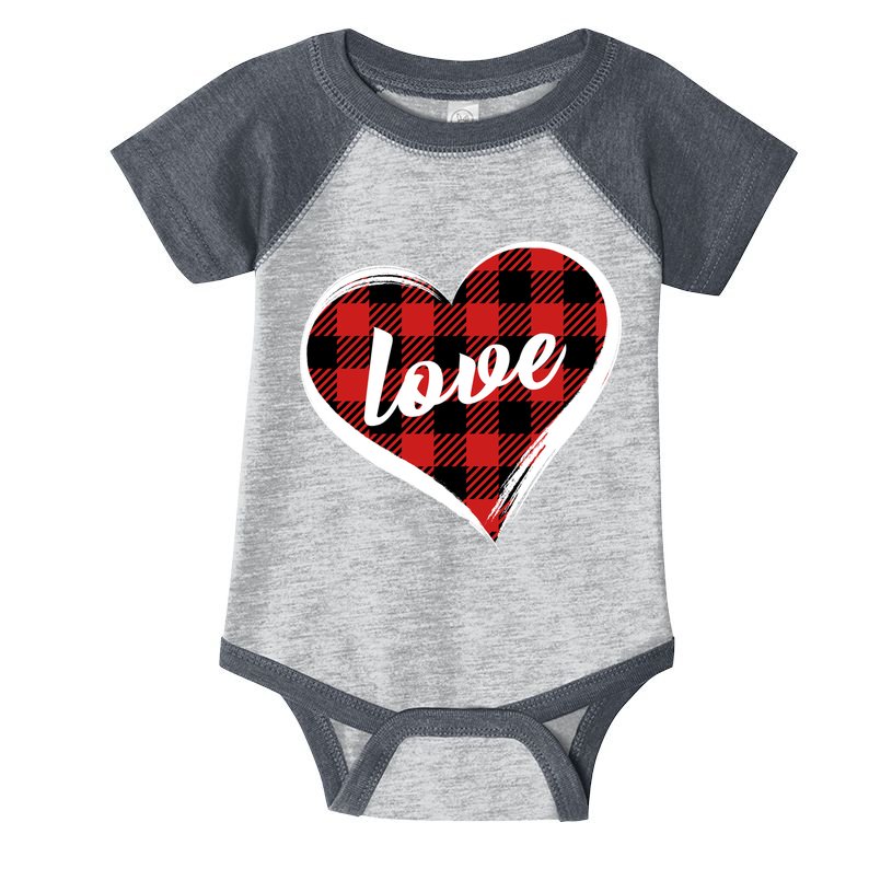 Valentines Day Love Plaid Heart Infant Baby Jersey Bodysuit