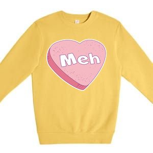 Valentine's Day Meh Conversation Heart Candy Premium Crewneck Sweatshirt