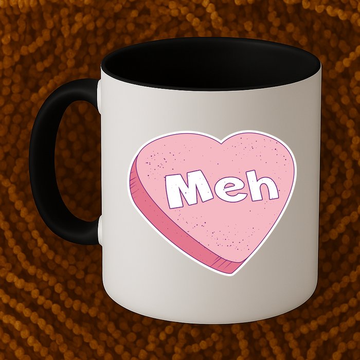Valentine's Day Meh Conversation Heart Candy Mug
